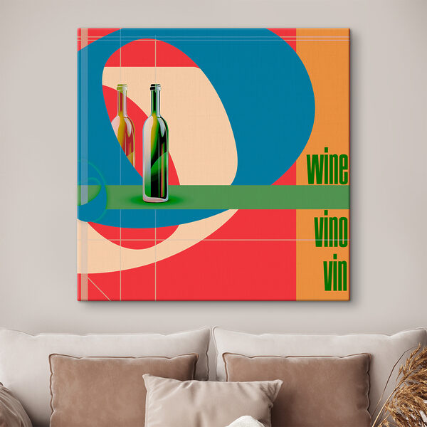O sticlă de vin pe un fundal colorat O sticlă de vin pe un fundal colorat