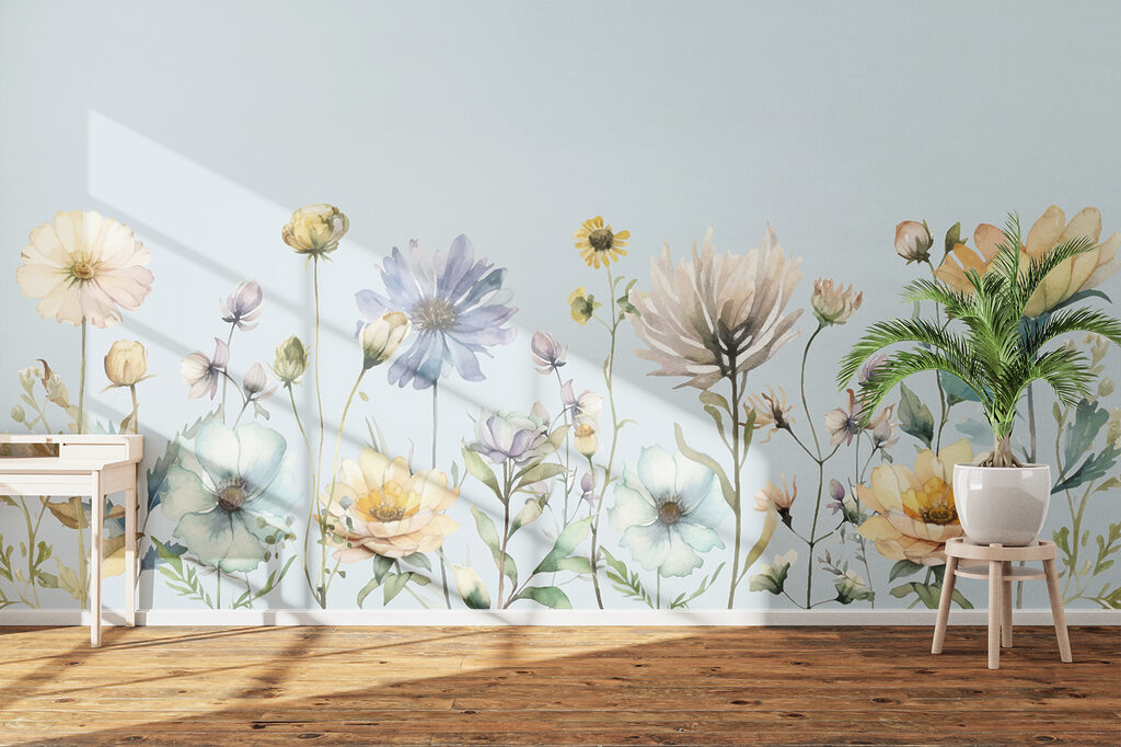 A watercolor painting of flowers