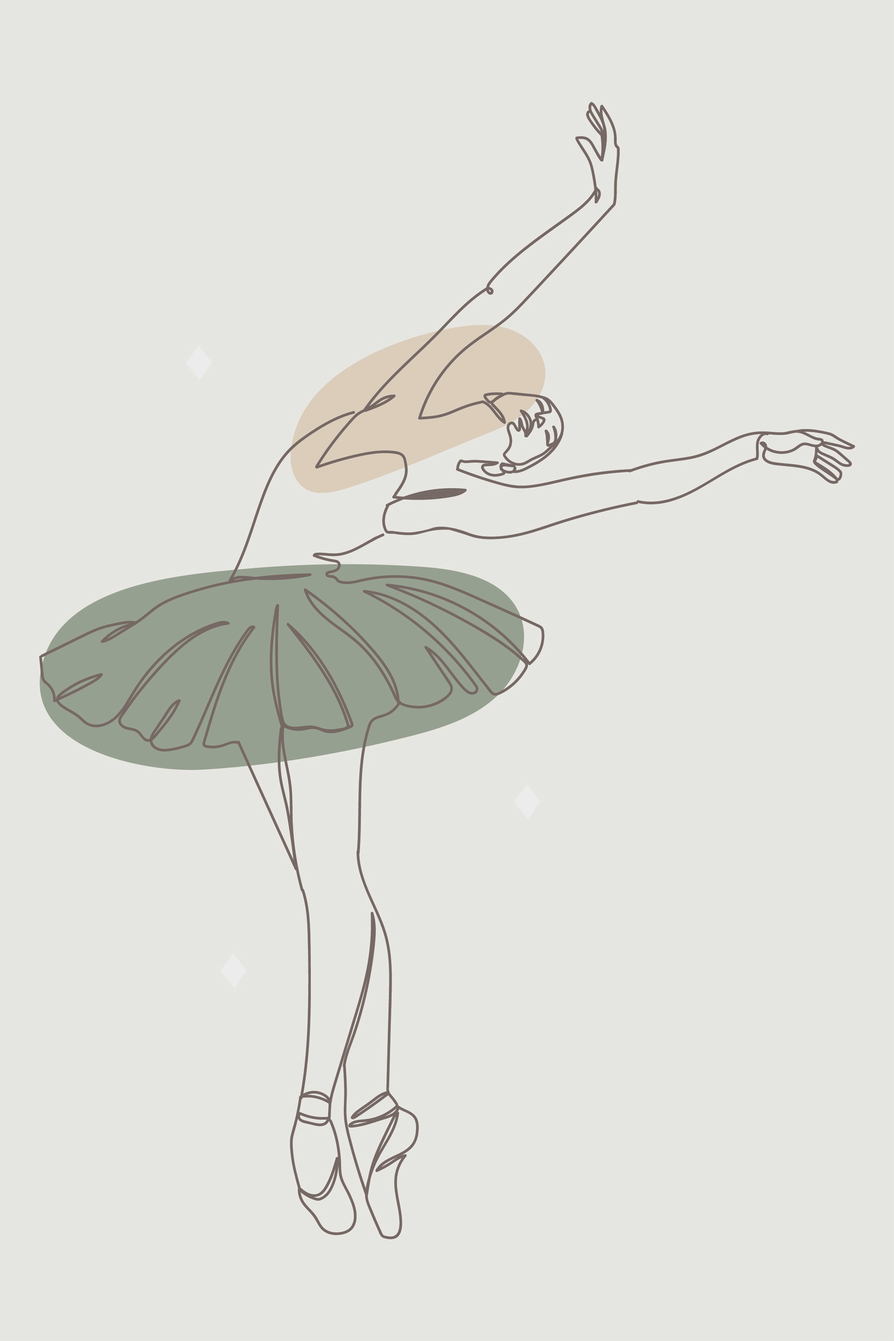 A drawing of a ballerina