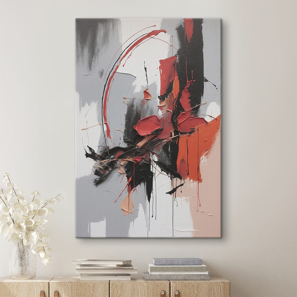 A painting of a person with different colors