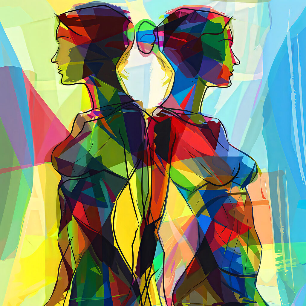 A woman's silhouettes of a woman's body
