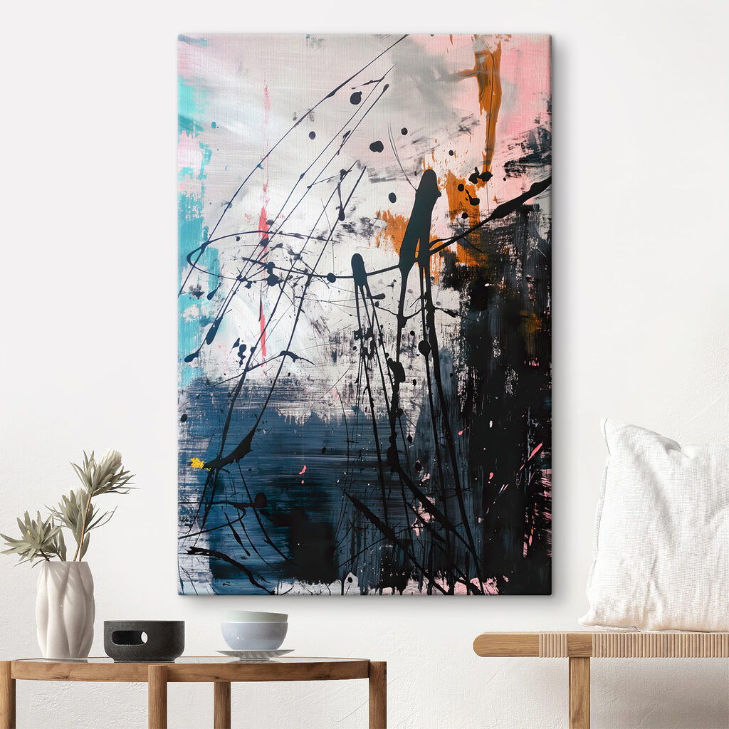 A painting of splattered paint