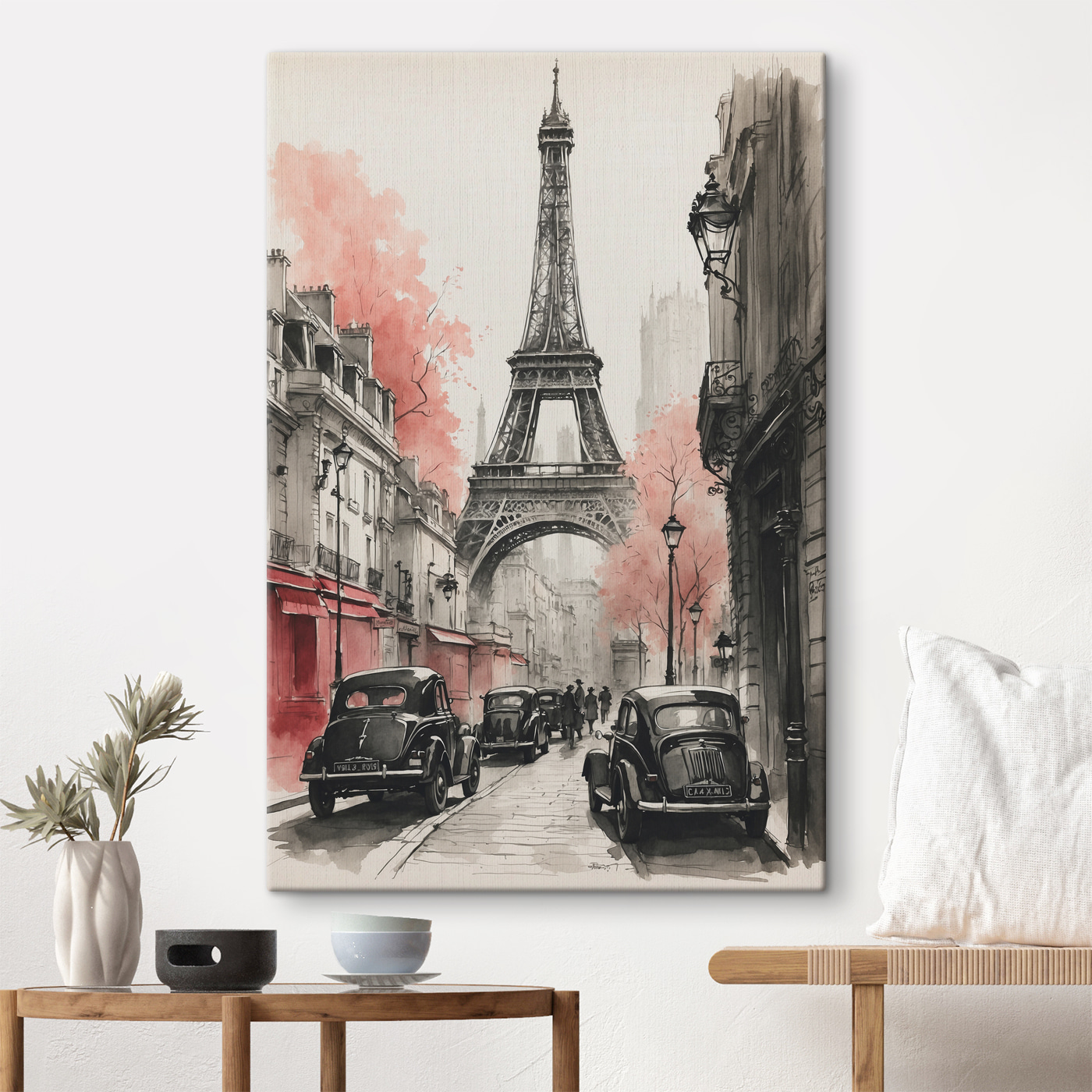 A street with cars and a tower A street with cars and a tower