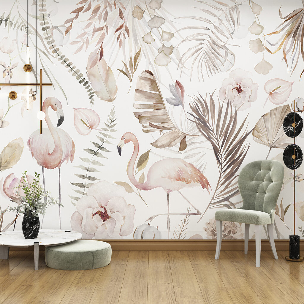 w00507pig6ms 1024x1024 - O pictură în acuarelă de flamingo și flori - tegory