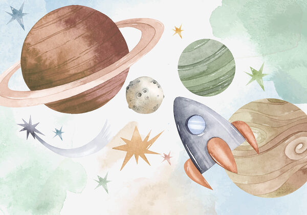 O rachetă și planete în spațiu w00539p 600x420 - O rachetă și planete în spațiu