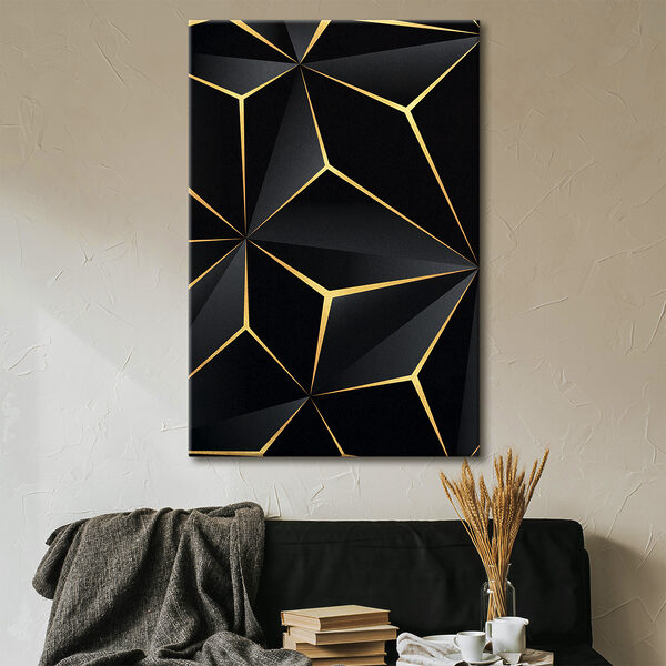 Design geometric negru elegant cu accente Design geometric negru elegant cu accente