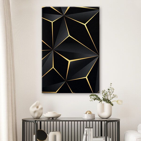 Design geometric negru elegant cu accente Design geometric negru elegant cu accente