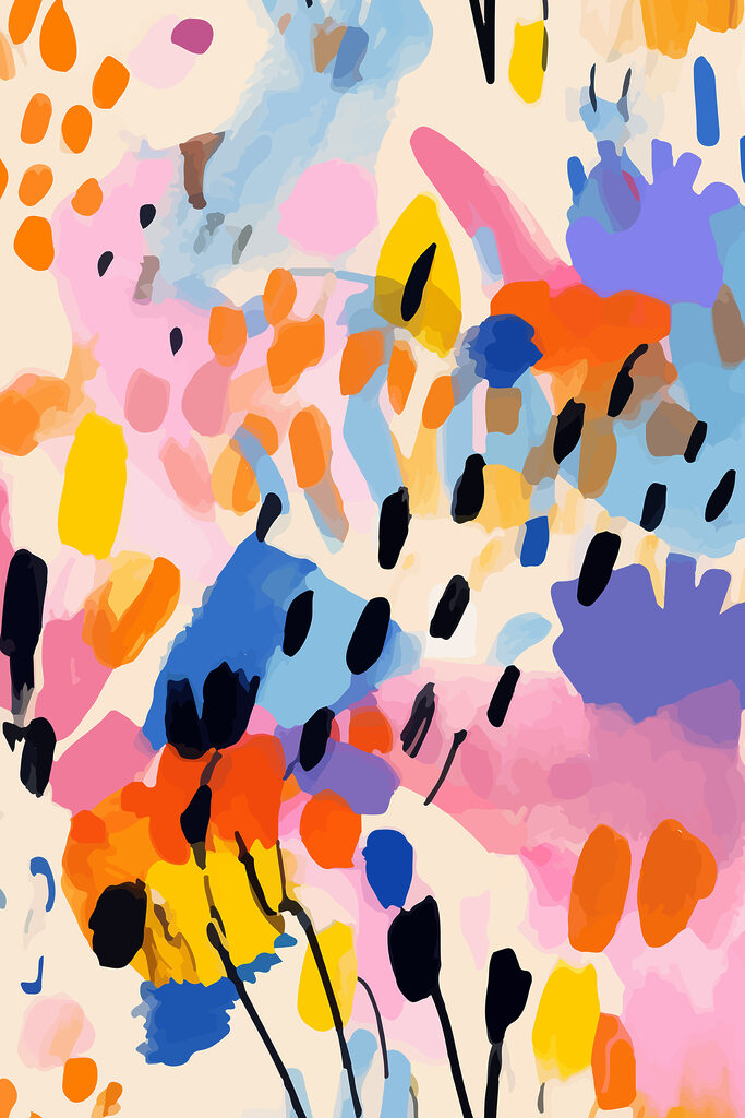 s36597p 683x1024 - O pictură colorată de puncte și pete negre - tegory