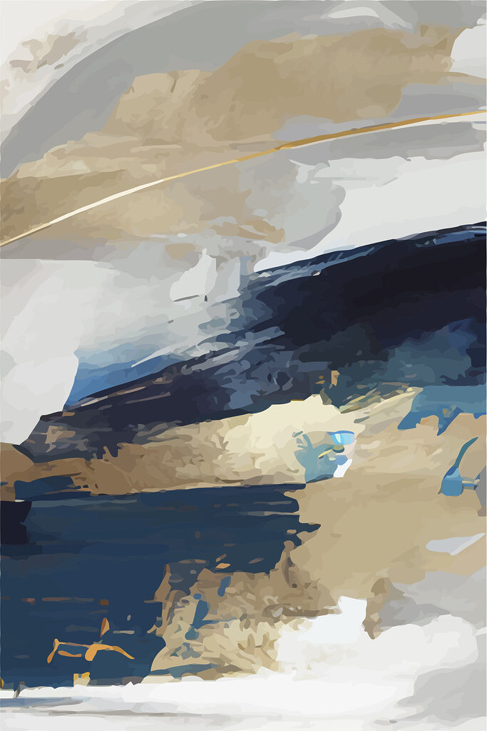 s36621p 683x1024 - O pictură de albastru și alb și vopsea maro - tegory