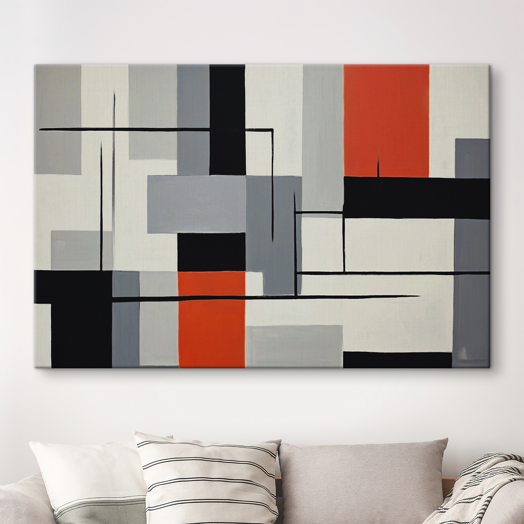 s37278pig109m - O pictură de un negru roșu și alb dreptunghiuri dreptunghiuri - tegory