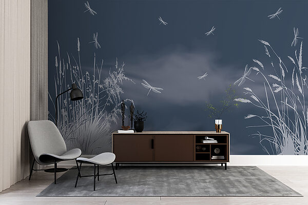 Dragonflies flying in the sky