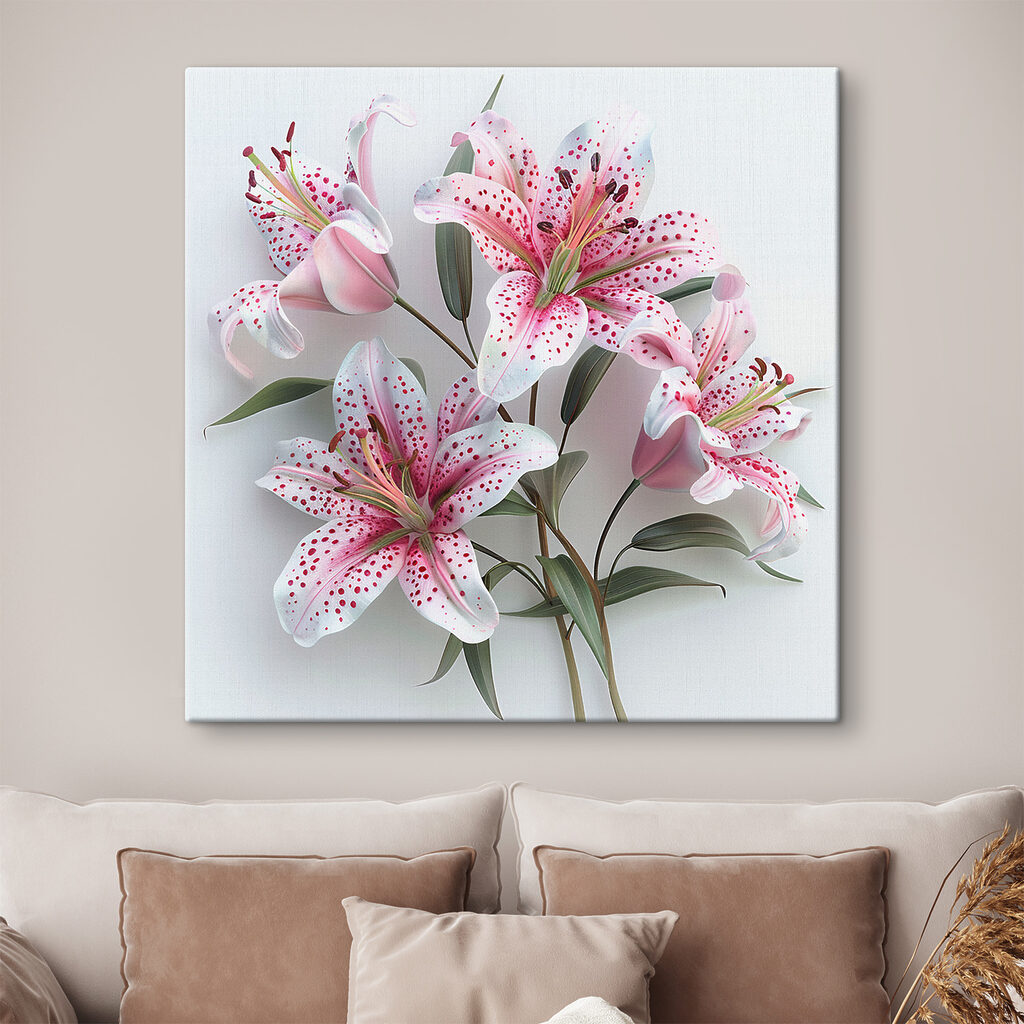 A group of pink and white flowers