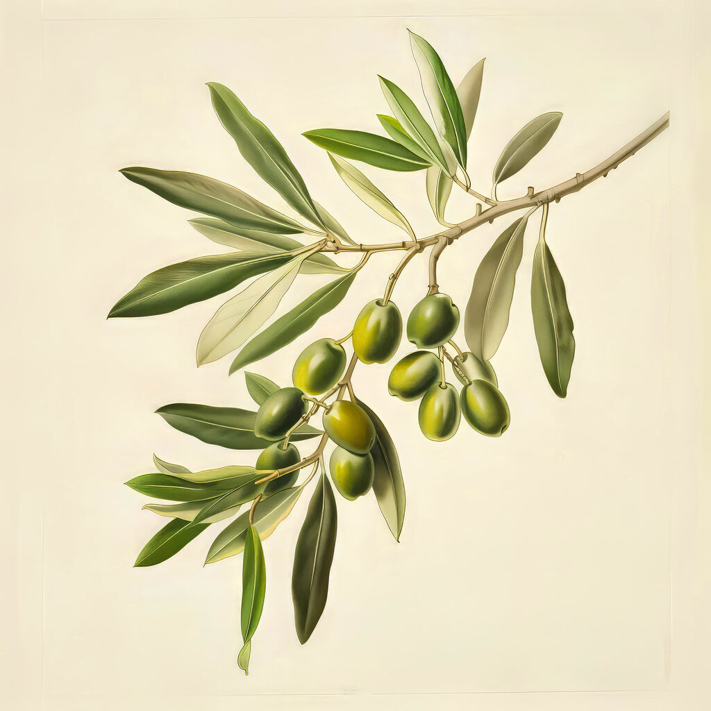 A green fruit on a branch