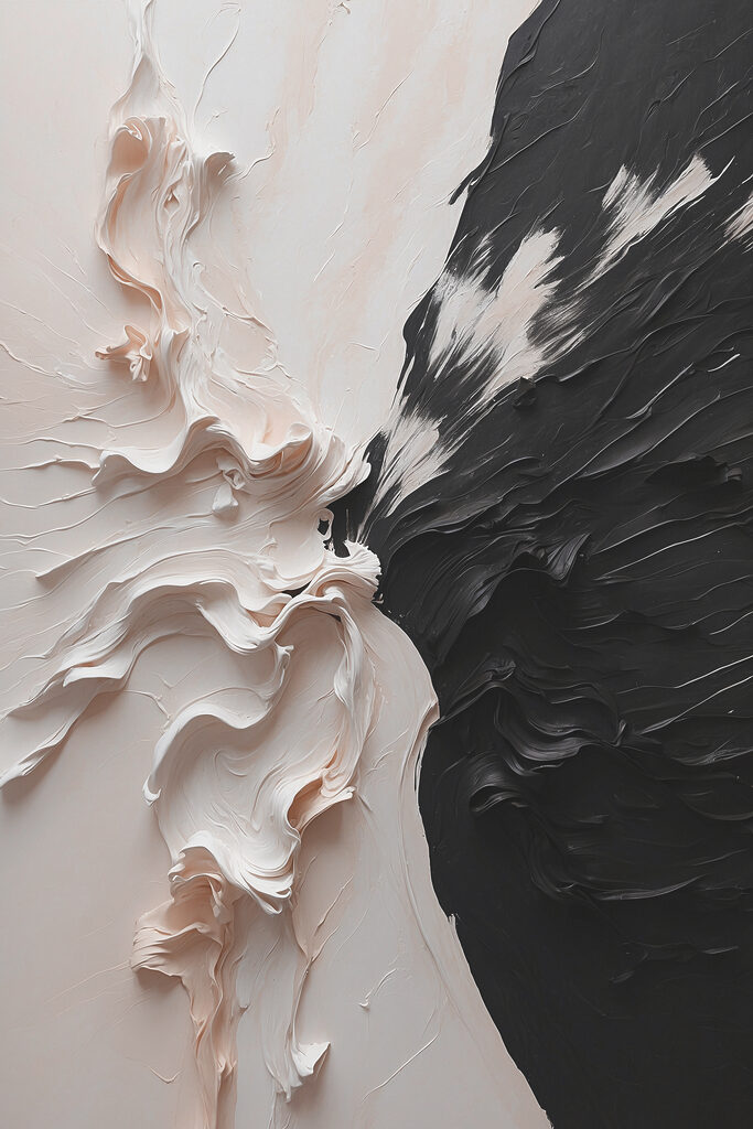 A black and white paint