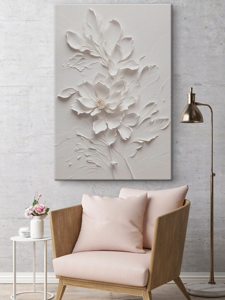 A white flower with leaves A white flower with leaves