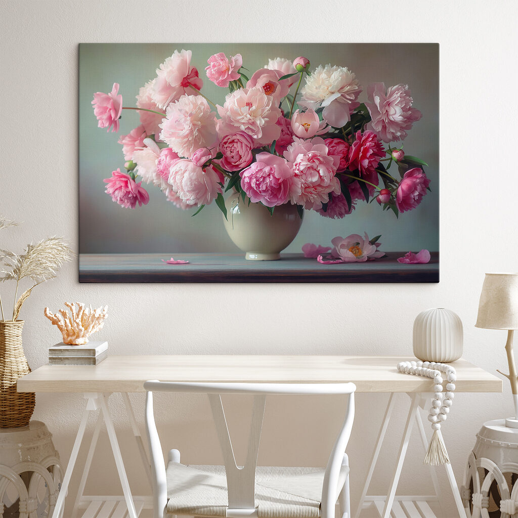 A vase of pink flowers