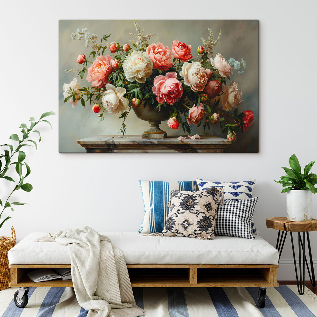 A vase of pink and white flowers