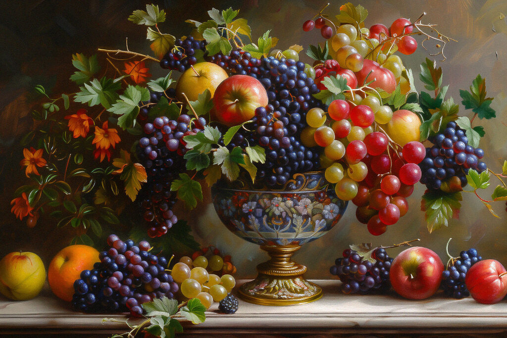 O pictură de fructe într-o vază s38468p 1024x683 - O pictură de fructe într-o vază