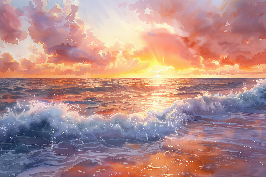 Un apus de soare peste ocean