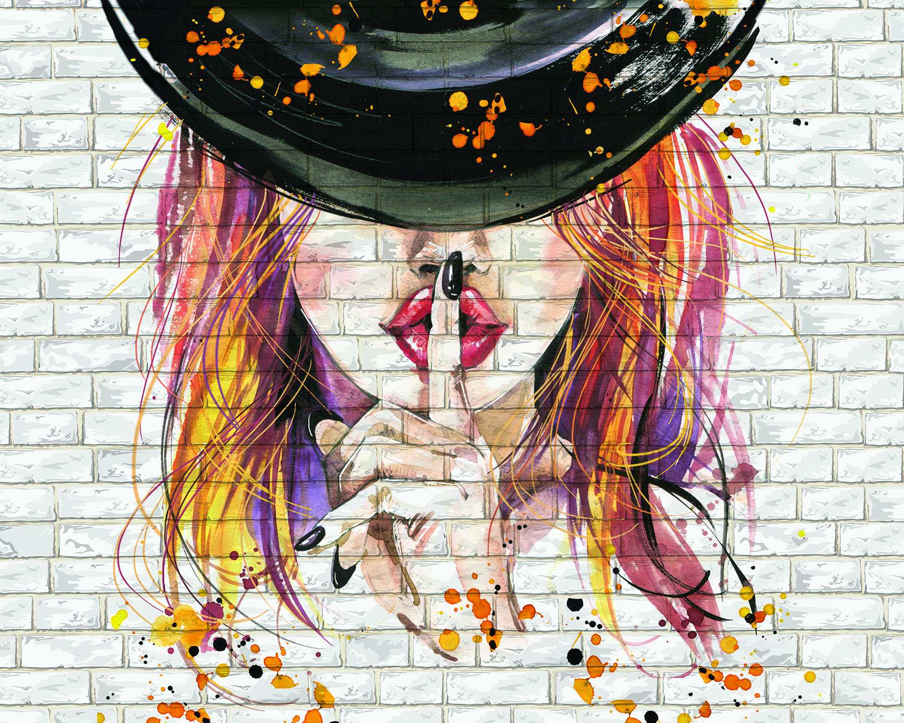 Painting of a woman with a hat Painting of a woman with a hat