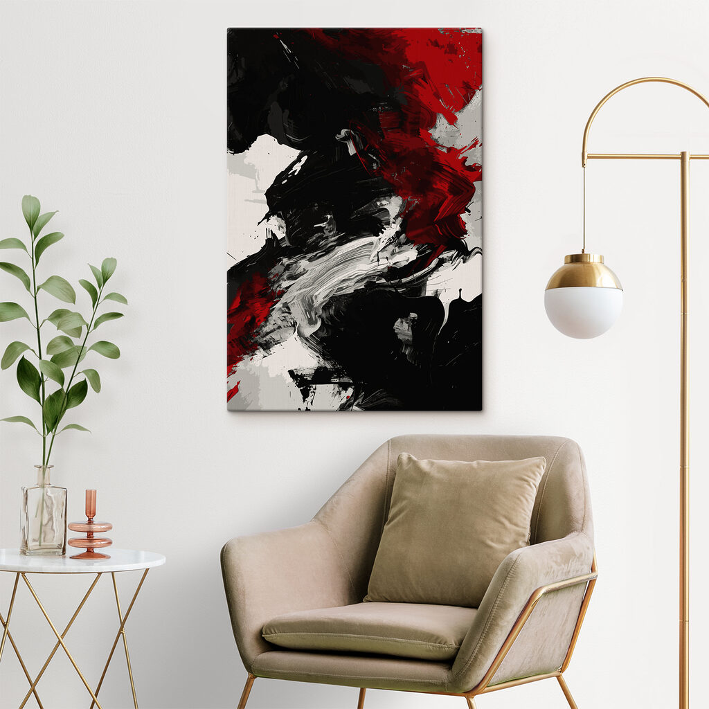 A black and red paint