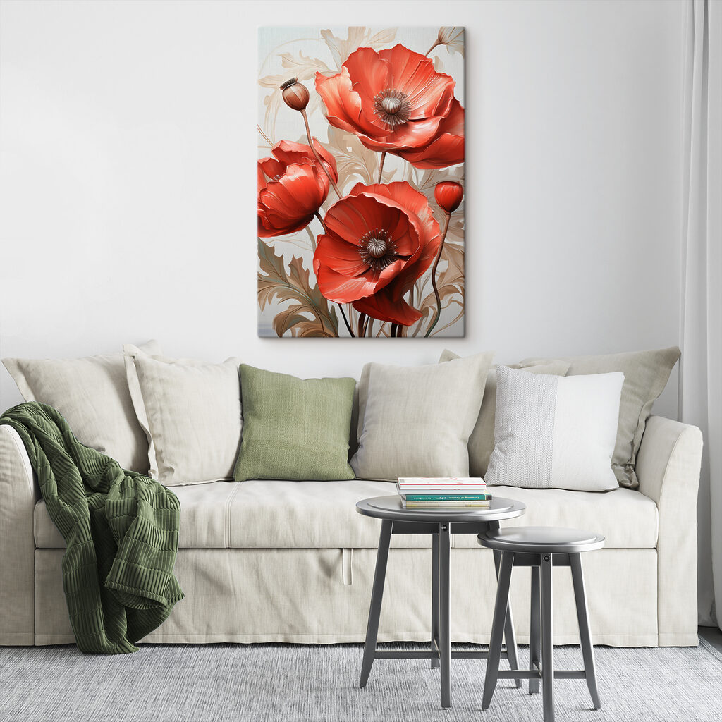 Vibrant red poppies in full bloom Vibrant red poppies in full bloom