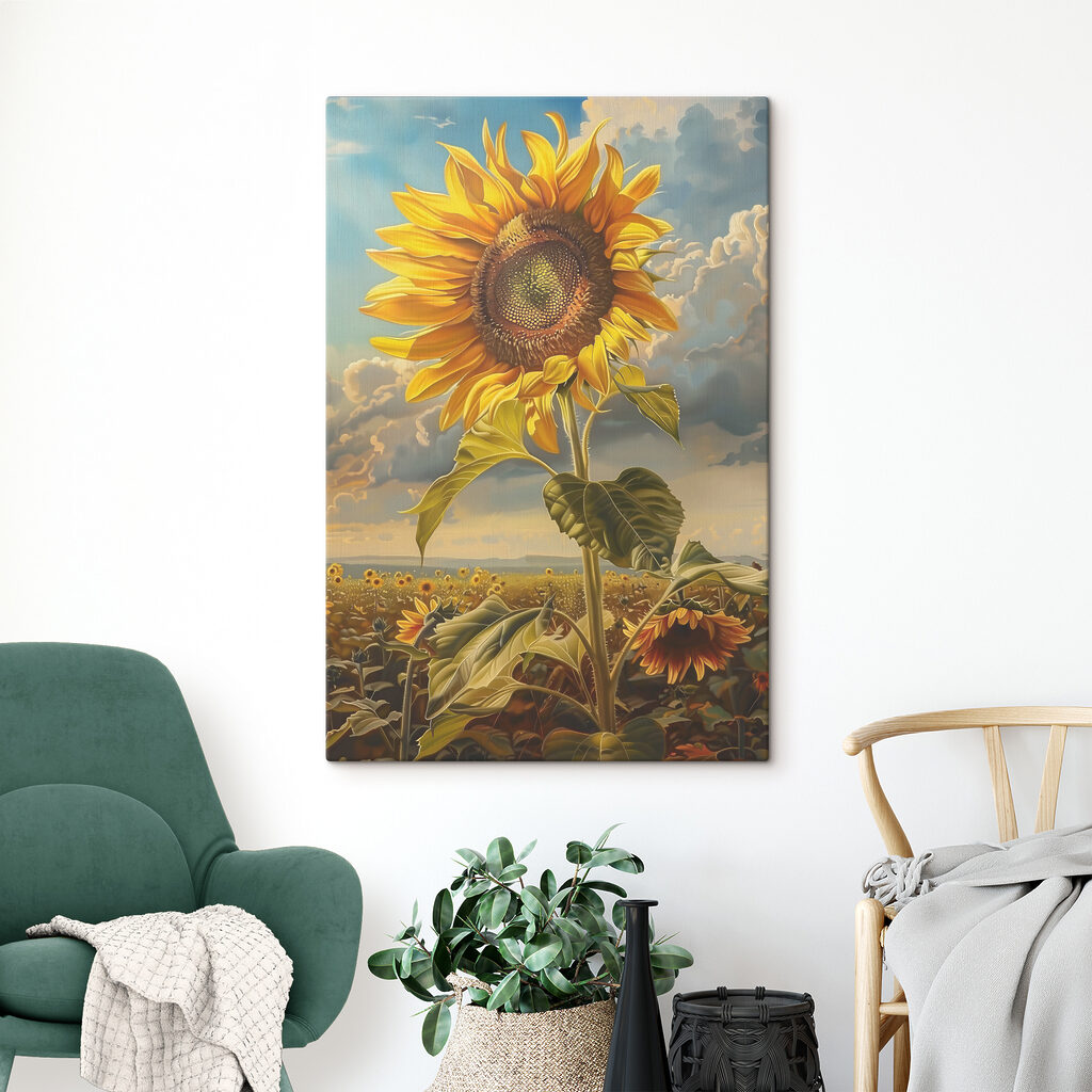 A sunflower in a field