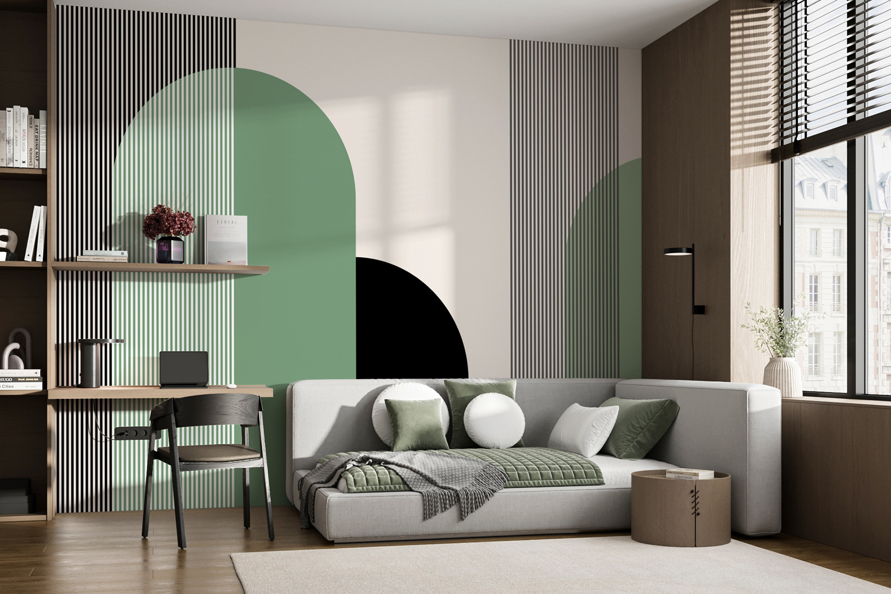 w00631v1pib2mr - Un verde și negru forme geometrice - tegory