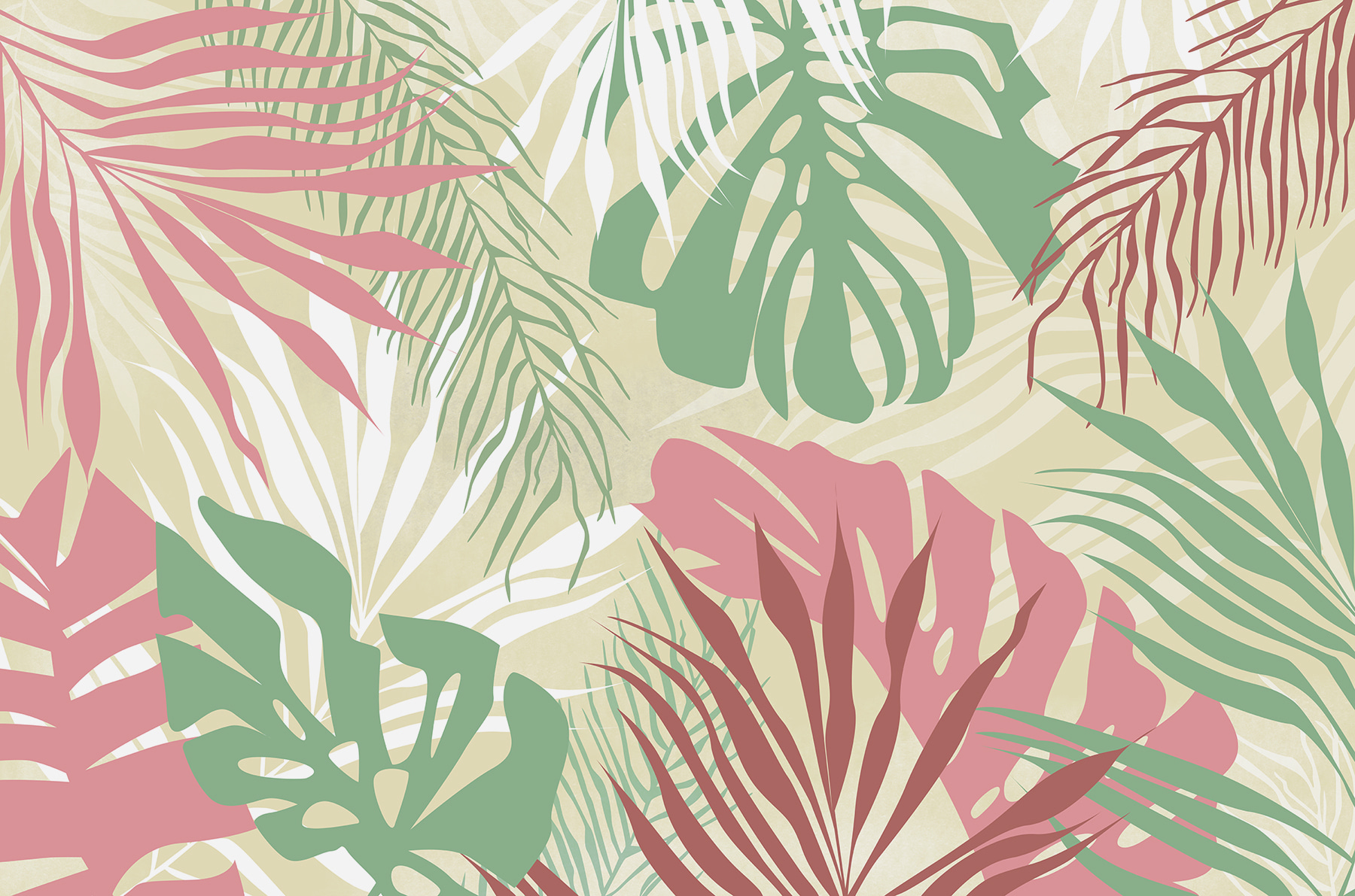 w00676p - Un model de frunze pe un fundal alb - tegory