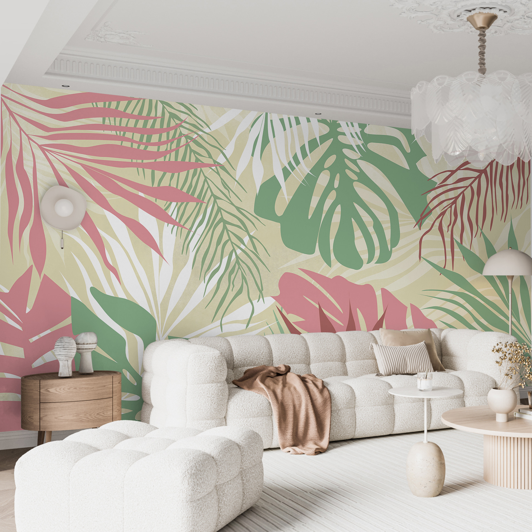 w00676pig1ms - Un model de frunze pe un fundal alb - tegory