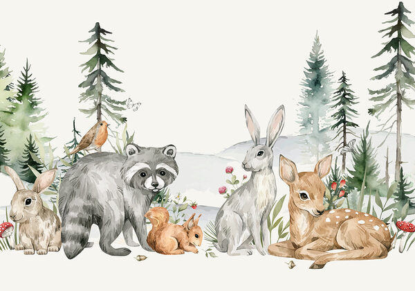 Un grup de animale într-o pădure Un grup de animale într-o pădure
