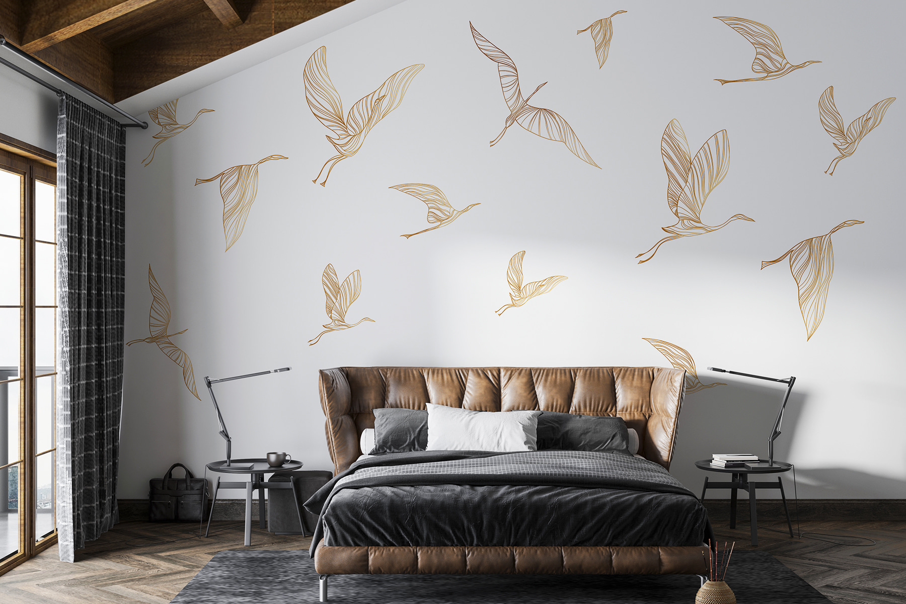 A group of birds flying A group of birds flying