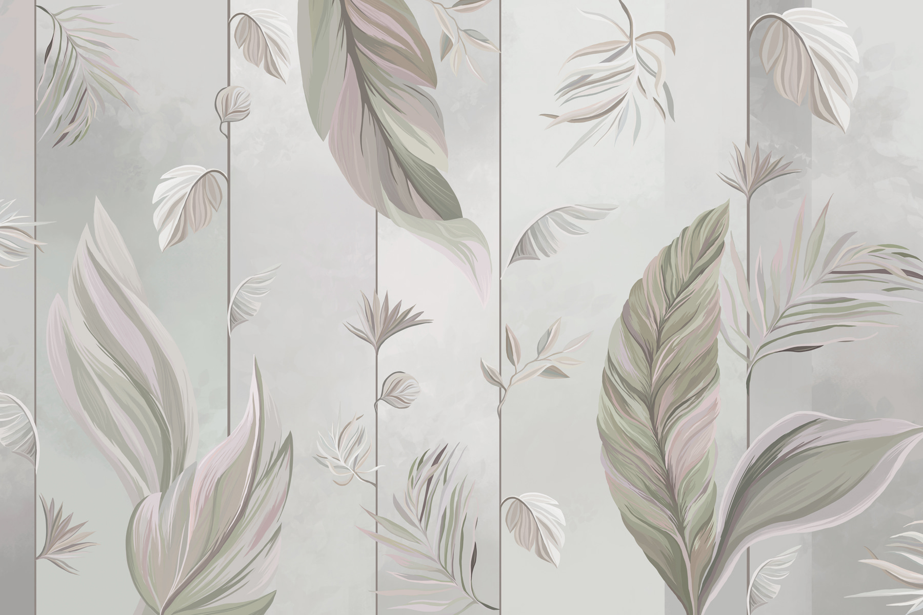 A wallpaper with leaves and lines