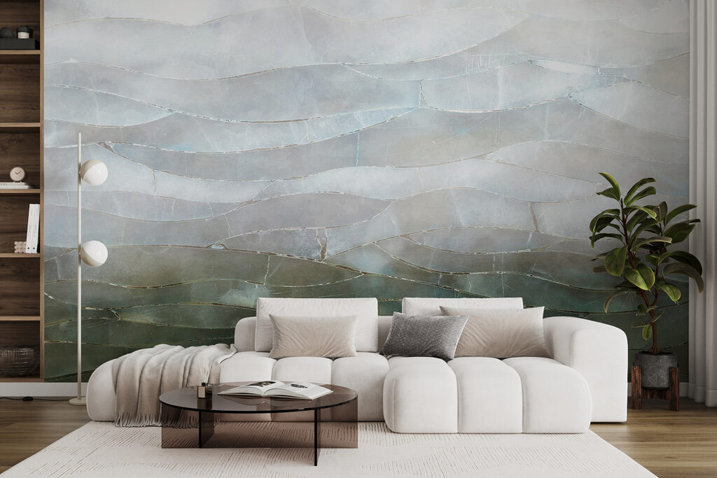 A glass with a pattern of clouds