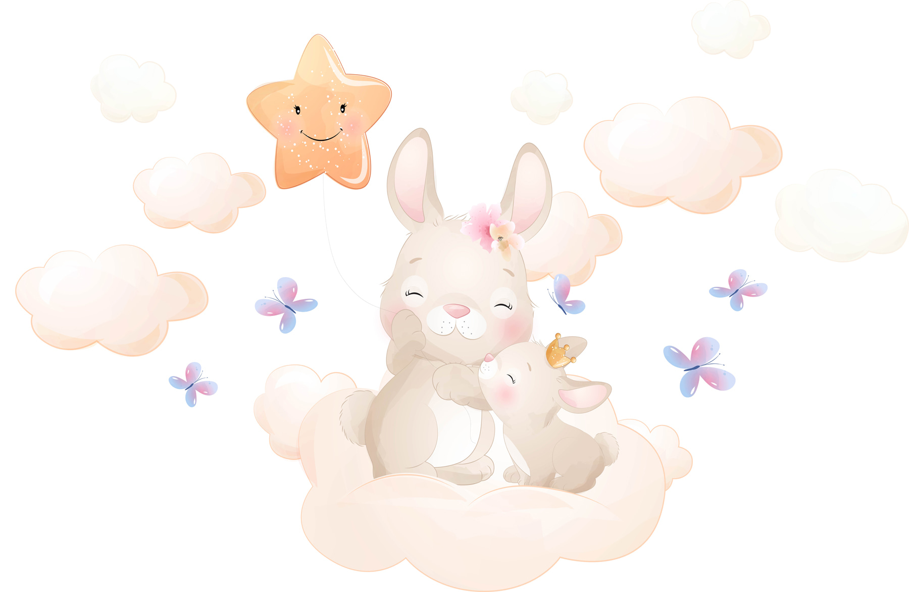 A rabbit and a baby bunny