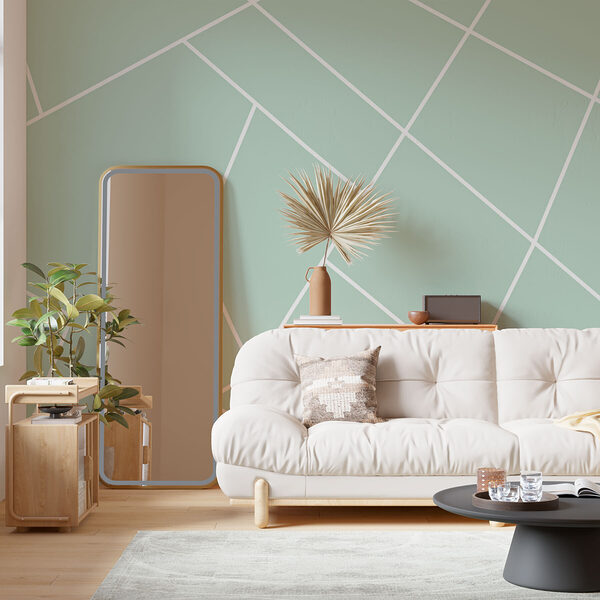 A white lines on a green background
