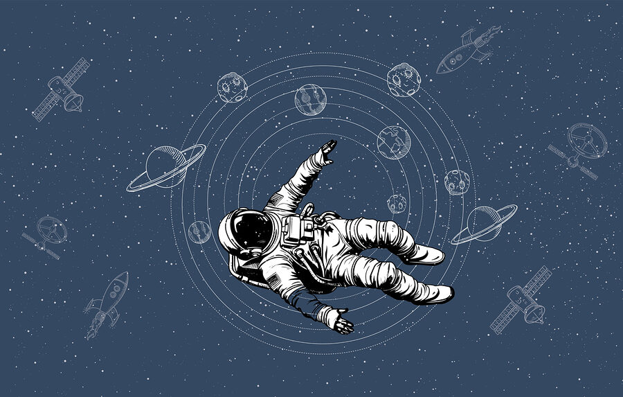Fototapet Un astronaut plutind în spațiu - imagine 4