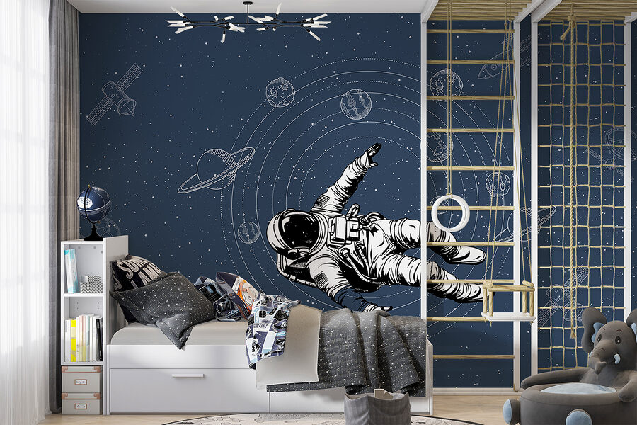 Fototapet Un astronaut plutind în spațiu