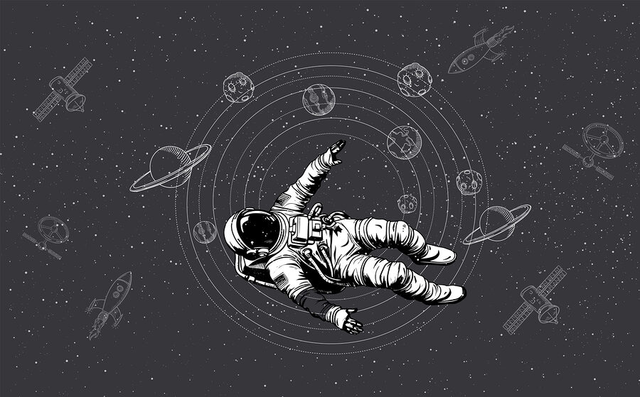Un astronaut plutind în spațiu