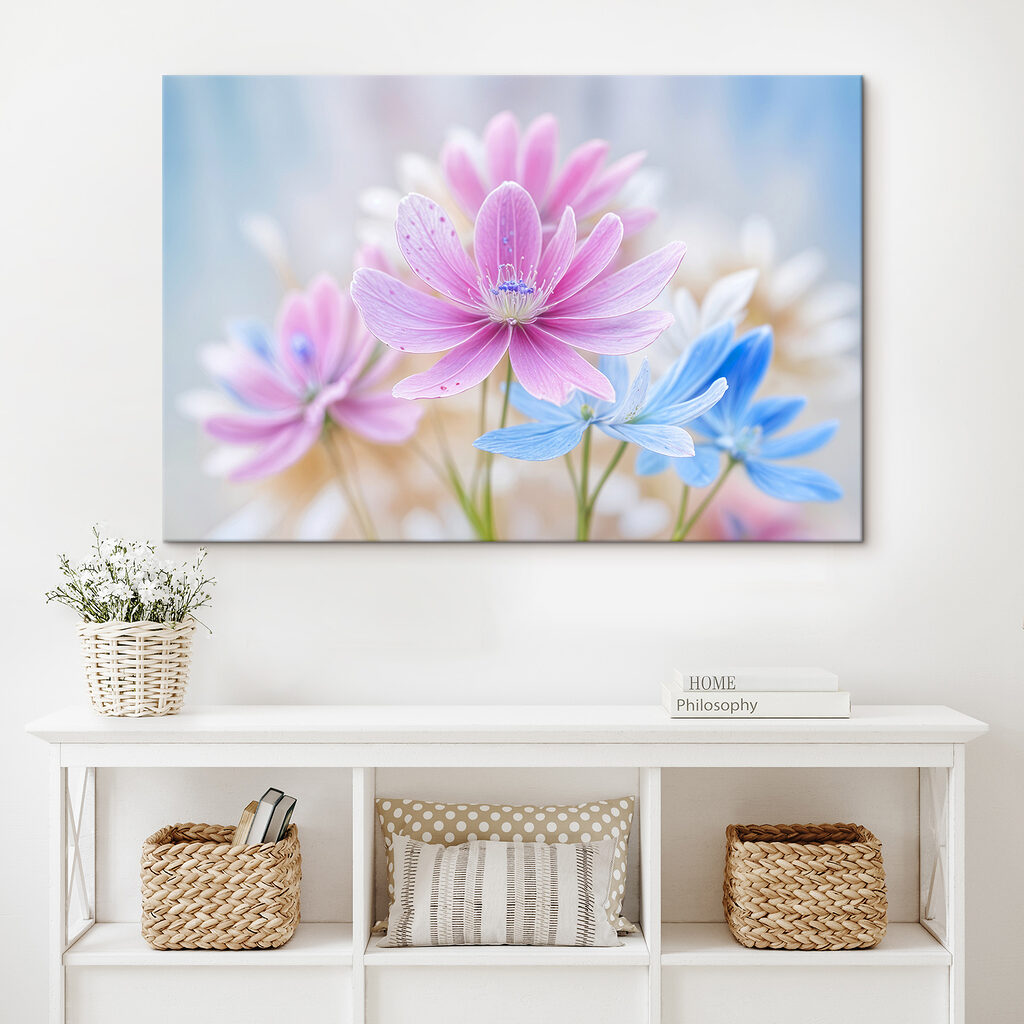 Delicate blooms in soft pastel colors