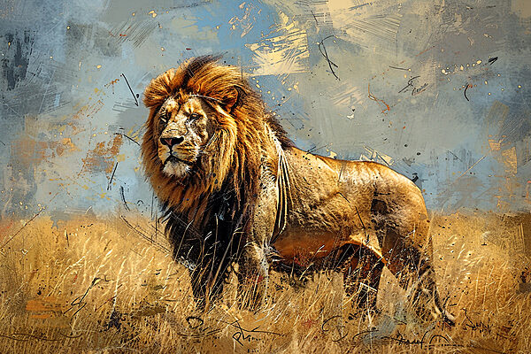 A lion standing in a field A lion standing in a field