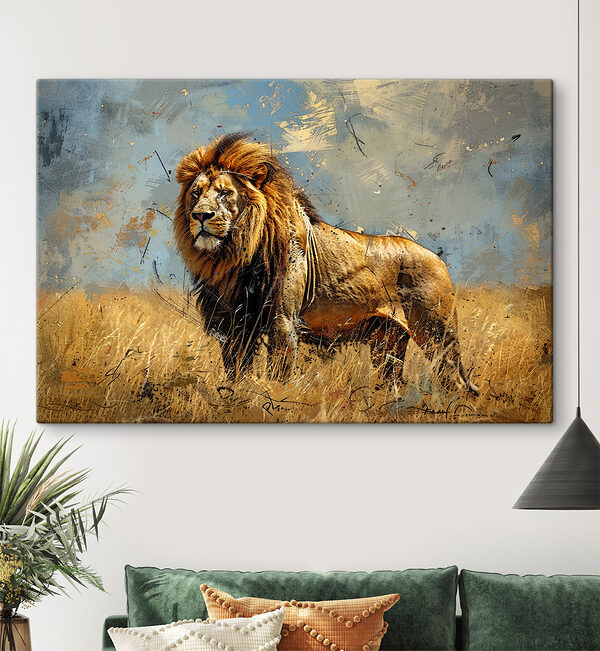 A lion standing in a field A lion standing in a field