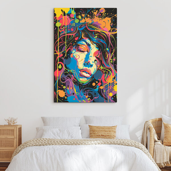 A woman with colorful hair