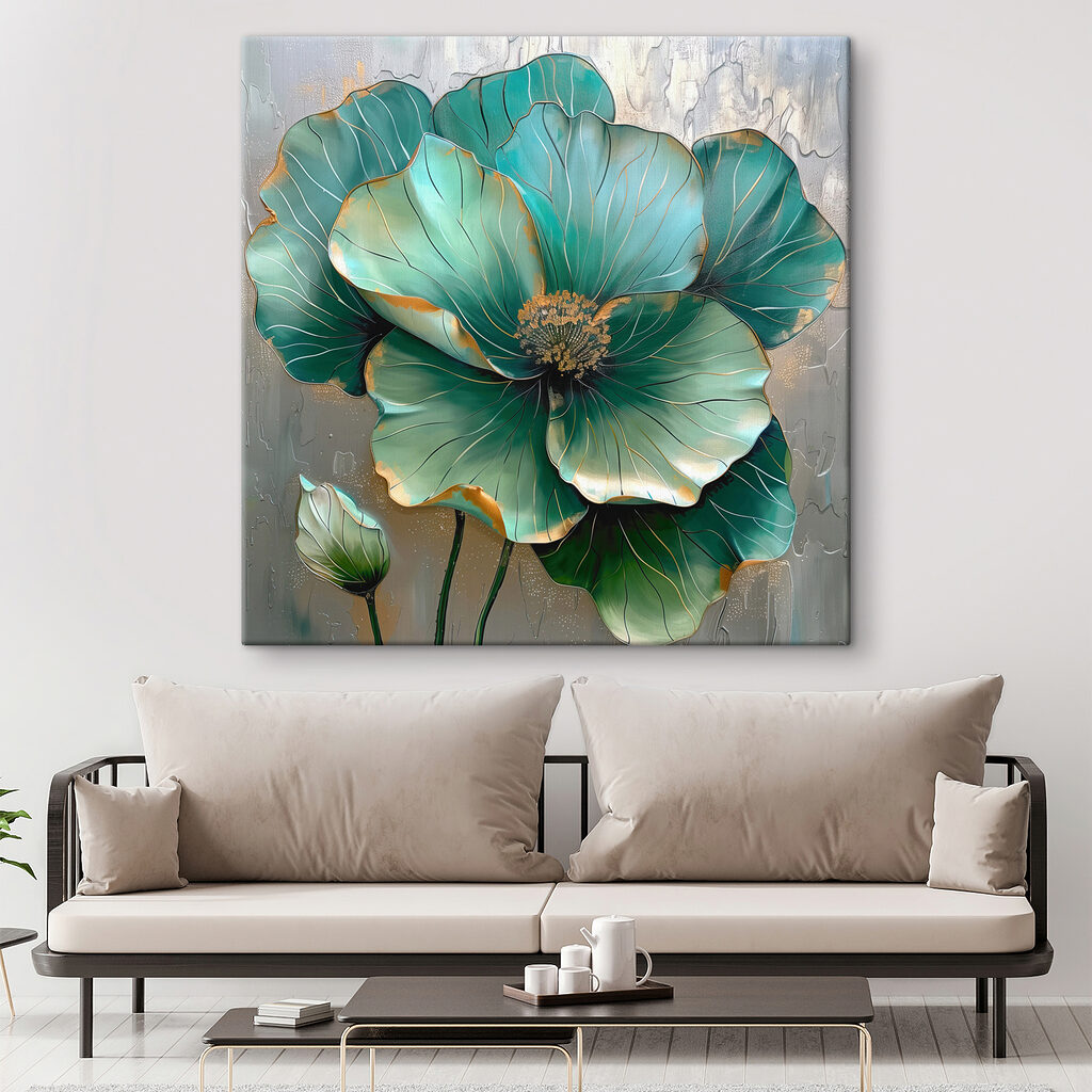 A painting of a flower