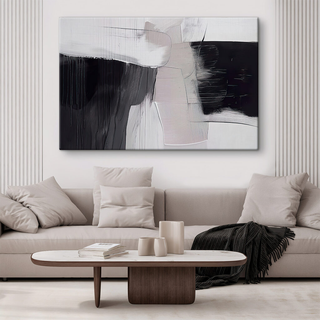 A black and white painting A black and white painting