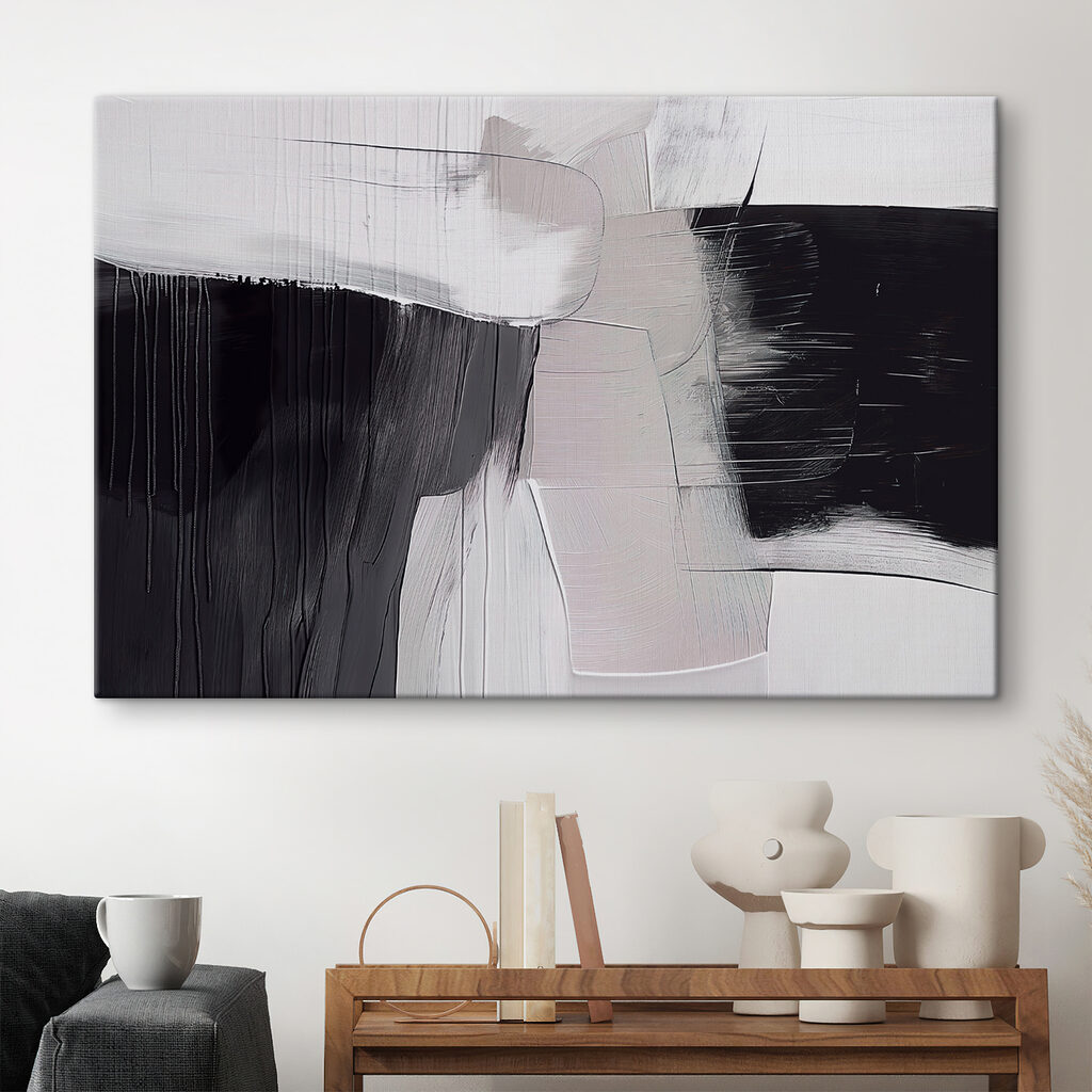A black and white painting A black and white painting