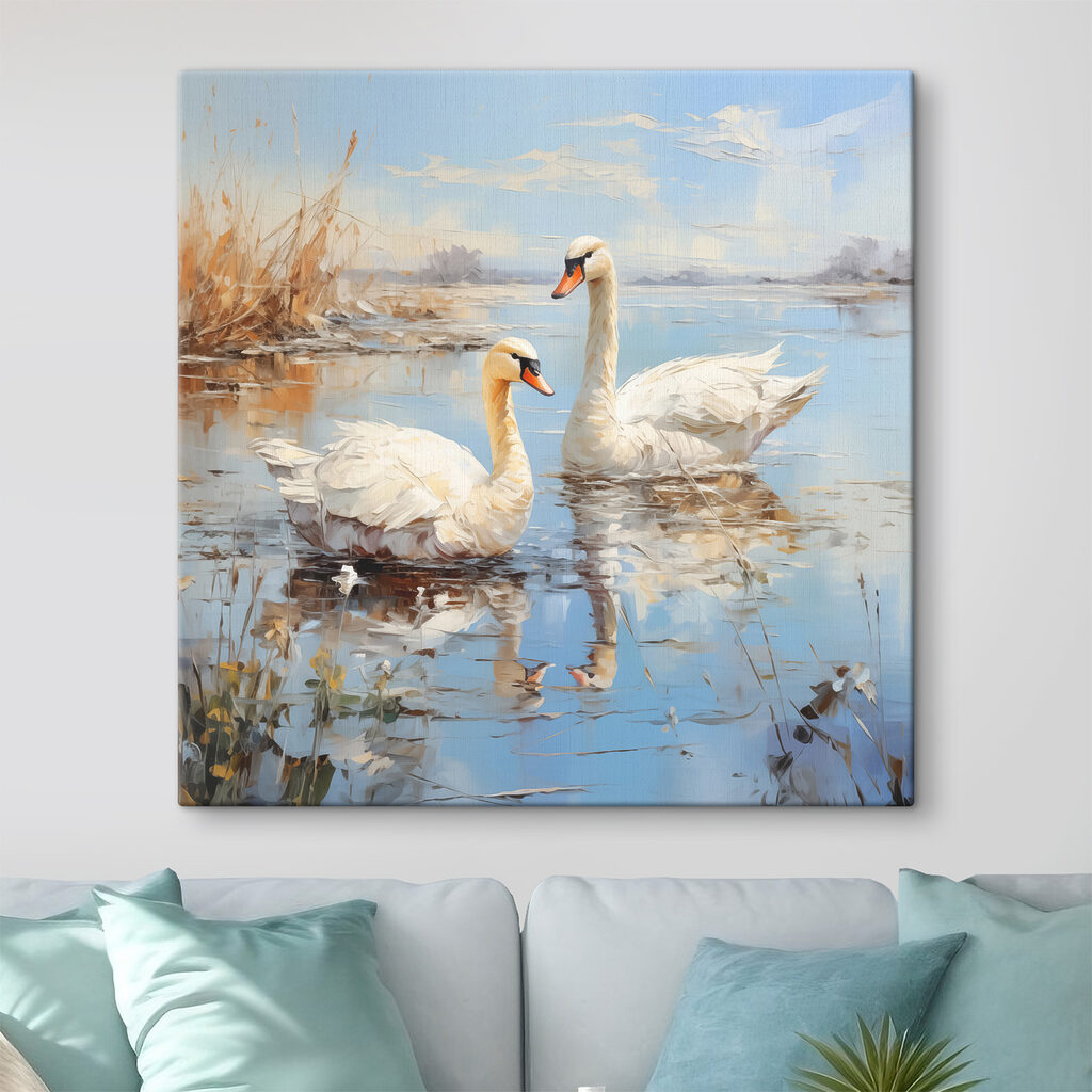 Two swans in a lake