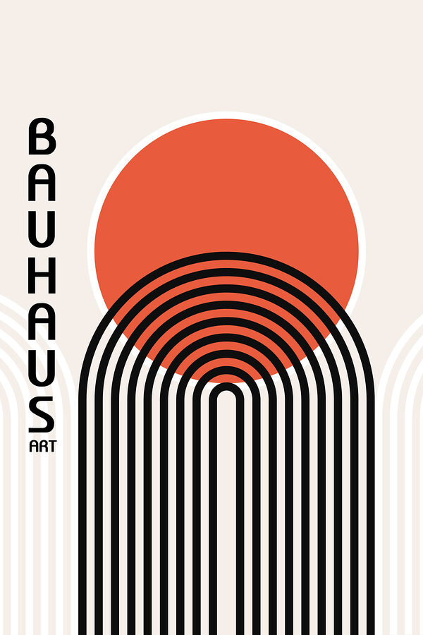 A graphic design with black lines and a red circle A graphic design with black lines and a red circle