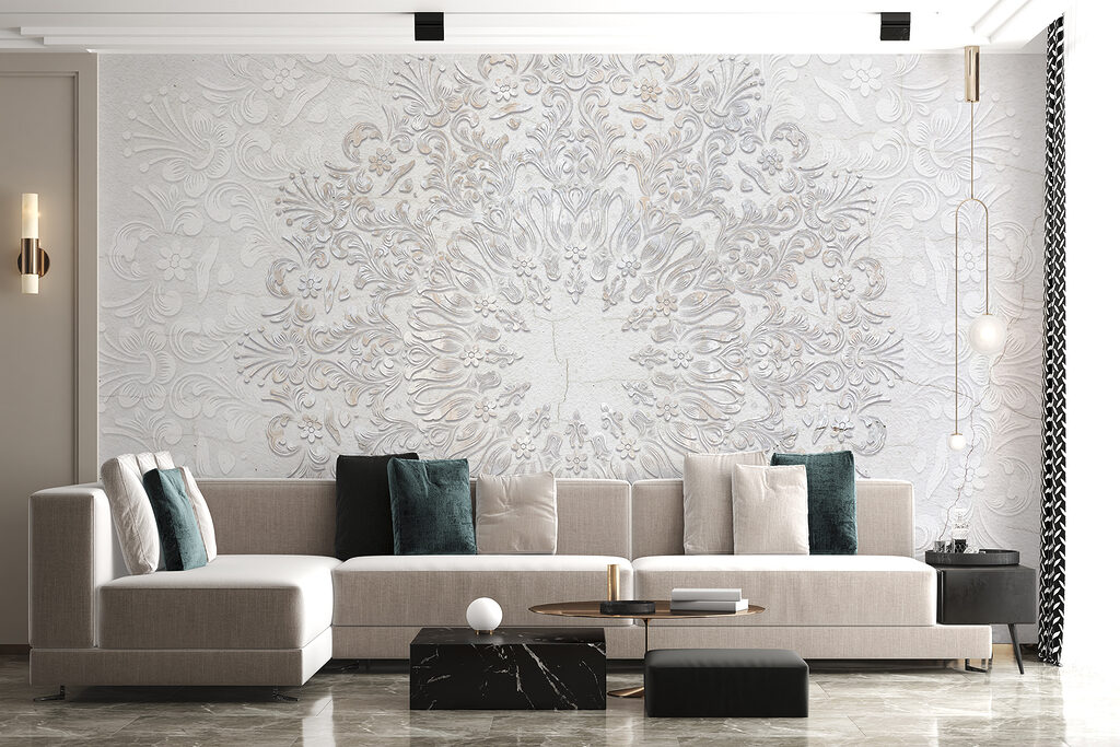 A white and grey circular pattern