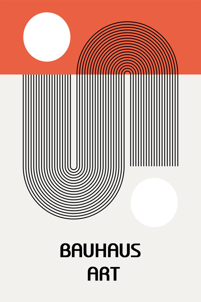 A poster with lines and circles